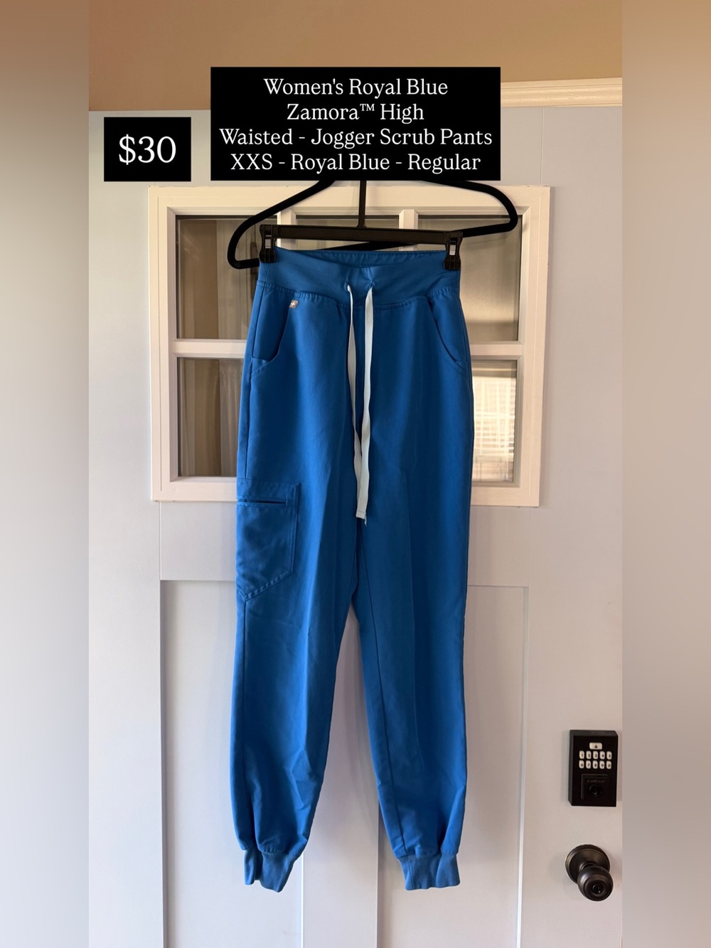 Figs Royal Blue Jogger Scrub Pants with Drawstring